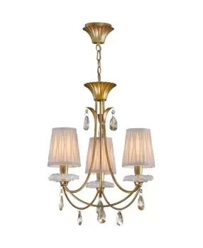 Image of Sophie Ceiling Pendant 63cm Round, 3 x E14 (Max 20W), Gold Painting, Cream Shades