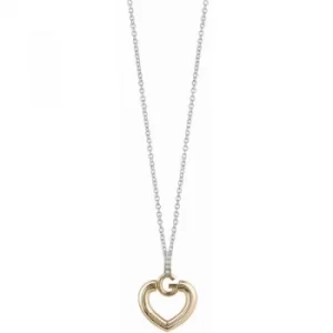 image of Ladies Guess Two-tone steel/gold plate Gisele Bold G Heart Nacklace