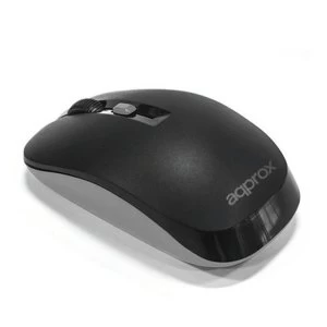 image of Approx APPXM180X Wireless Optical Mouse 800-1600 DPI Nano USB Black & Grey