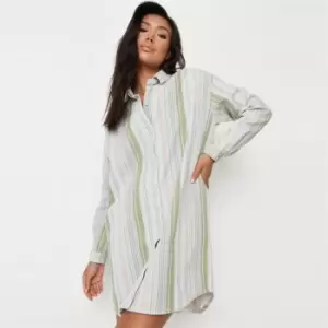 image of Missguided Pastel Stripe Dress - Multi