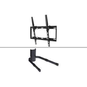 ProperAV Universal Tilting Wall Bracket for 32-55" TV inc DVD Sky Box Shelf