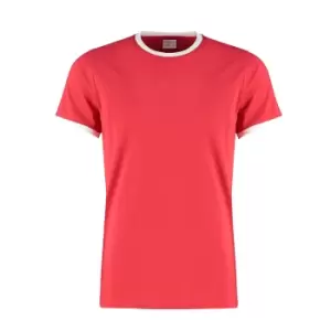 Image of Kustom Kit Mens Fashion Fit Ringer T-Shirt (L) (Red/White)