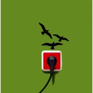 Image of PRIZ-5 Black Decorative Wall Outlet Sticker