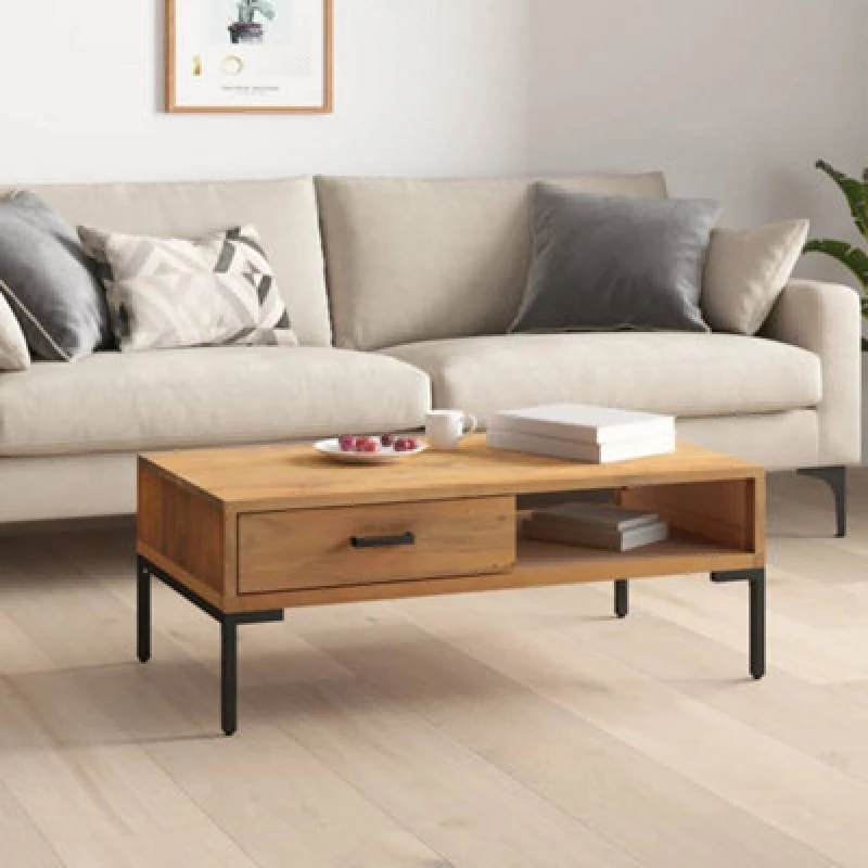 Image of Vidaxl Coffee Table 90X50X35cm Solid Pinewood, Brown 349929