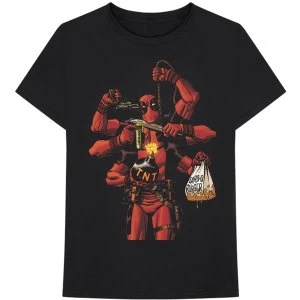 Image of Marvel Comics - Deadpool Arms Mens Large T-Shirt - Black