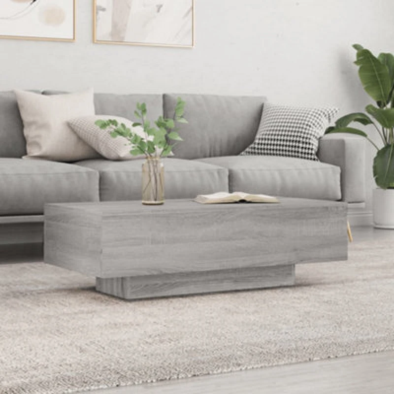 Image of Vidaxl Coffee Table Grey Sonoma 100X49.5X31cm Engineered Wood, Grey 833894