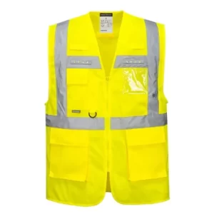 Image of Portwest Orion Executive Class 2 Hi Vis LED Waistcoat Yellow 3XL