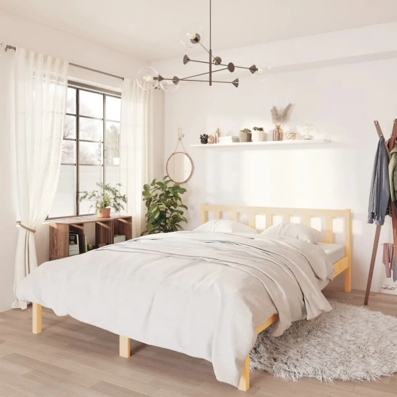 Image of VIDAXL Bed Frame without Mattress Solid Wood Double vidaXL 8720286671344