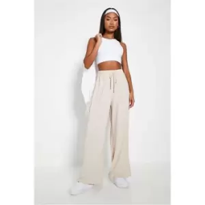 Image of I Saw It First Petite Draw Cord Floaty Wide Leg Trousers - Brown