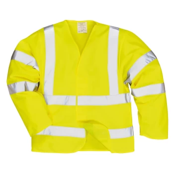 Image of Biz Flame Class 3 Hi Vis Anti Static Flame Resistant Jacket Yellow 2XL / 3XL