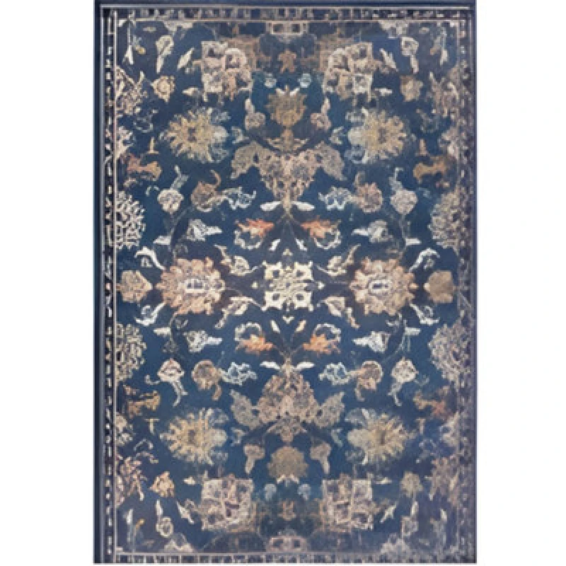 Image of THE RUGS Orient Rug Caracci Vintage Floral Design Low Pile Living Room in Blue Size: 200cm x 280cm Blue Unisex 200cm x 280 cm