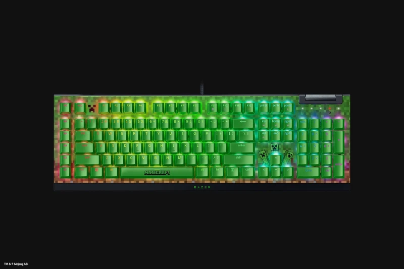 Image of RAZER Blackwidow V4 X Mechanical Gaming Keyboard - Minecraft Edition, Green 8887910072936