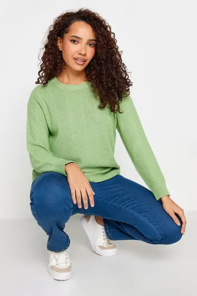 image of M&Co Petite Ribbed Knit Jumper Jade