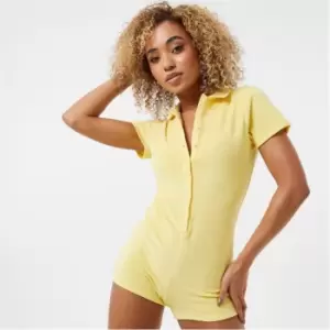 image of Jack Wills Towelling Playsuit - Yellow