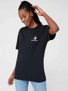 image of Converse Star Chevron Short Sleeve T-Shirt - Black