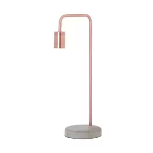 Image of Copper Industrial Table Lamp With Stone Base