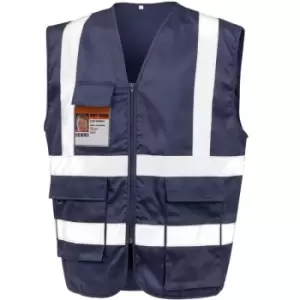 Image of WORK-GUARD by Result Unisex Adult Heavy Duty Security Vest (XL) (Navy Blue) - Navy Blue