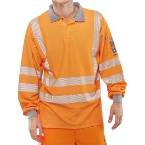 Image of Click Arc Flash Polo Shirt Hi Vis GORT Fire Retardant 2XL Orange Ref