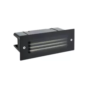 Image of Netlighting Seina Integrated LED Outdoor Recessed Wall Light Textured Black, Fro