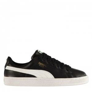 image of Puma Basket Leather Trainers - Black/White