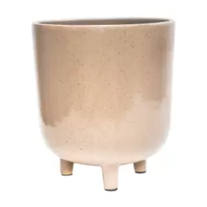 Lecce Oat Speckled Planter, H24cm x D20cm