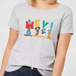 Image of Disney Mickey Mouse Hey! Womens T-Shirt - Grey - XXL - Grey