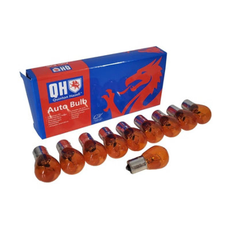 Image of 10X Quinton Hazell Car Vehicle Replacement 12V 21W Bau15S Amber Bulb Qbl581