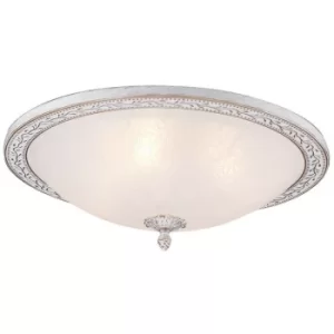 image of Aritos Flush Bowl Ceiling Lamp White with Gold, 4 Light, E27