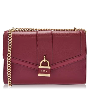 image of DKNY Ella Fold Over Shoulder Bag - Aged Wine AWN