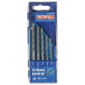 image of Faithfull Standard Masonry Drill Set of 5 5-7mm