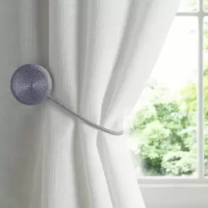 Image of Alan Symonds Cirque Magnet Curtain Tie Backs, Silver, Pair