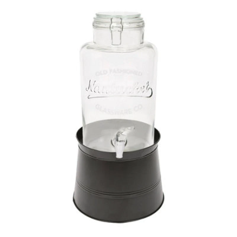 Image of Rink Drink Glass Drinks Dispenser With Tap & Black Bucket Stand - 6.5L