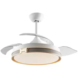 Image of Schullerlighting - Schuller Heron 6 Speed Ceiling Fan White, 3000-6000K, Remote Control, Timer & Reversible Functions