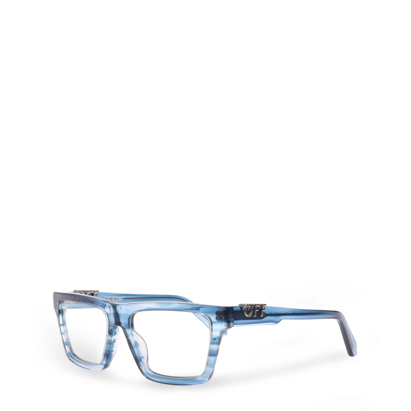 Image of Off White Reading Glasses Striped Blue unisex One Size