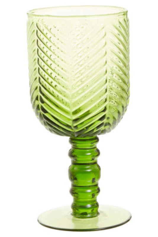 Image of Premier Housewares Fleur Set Of Four Green Wine Glasses Green