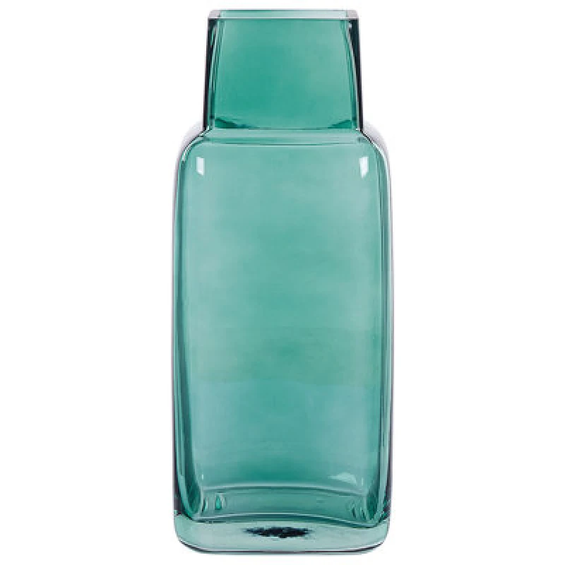 Image of Beliani Flower Vase Merbaka Glass 26cm Emerald Green