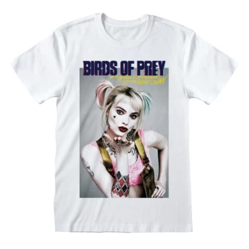 image of Birds Of Prey - Poster Style Unisex Large T-Shirt - White