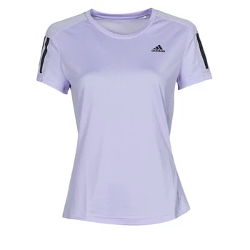 Image of adidas OWN THE RUN TEE womens T shirt in Purple - Sizes S,M,L,XL,XS