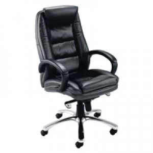 Image of Avior Tuscany Contemporary Executive Leather Black Chair KF72583
