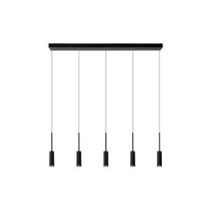 Image of Tubule Modern Bar Pendant Light - LED - 5x7W 2700K - Black