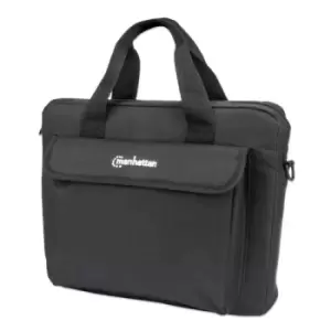 Image of Manhattan London Laptop Bag 12.5" Top Loader Black LOW COST Accessories Pocket Shoulder Strap (removable) Notebook Case Three Year Warranty