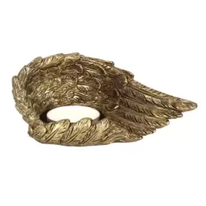 Image of Gold Lowered Single Angel Wing Candle Holder