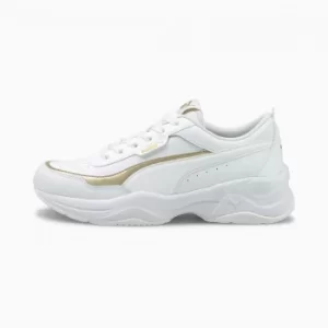 PUMA Cilia Mode Lux Womens Trainers, White/Gold Size 4 Shoes