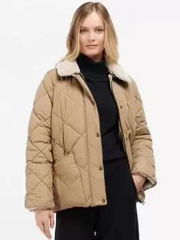 Image of Barbour Winter Liddesdale Quilted Jacket - Beige, Beige, Size 12, Women