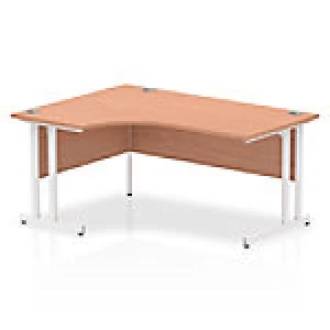 Image of Impulse 1600 Left Hand White Crescent Cantilever Leg Desk Beech