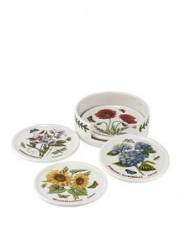 image of Portmeirion Botanic Garden Coasters With Ceramic Holder ; Set Of 4