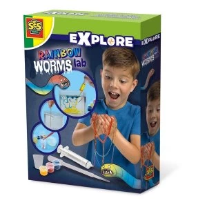 image of SES Creative - Childrens Explore Rainbow Worms Lab Experiment Kit (Multi-colour)