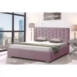 Image of Pinia Bed Double Plush Velvet Pink