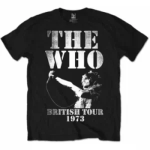 Image of The Who British Tour 1973 Black Mens TShirt Size: Large