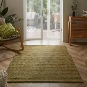 image of Esselle Ancoats Green Jute Rug 120 x 170cm